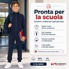 Tuta Bambino da 8 a 16 Anni con Cerniera - Disponibile sia nella Versione Leggera per la Mezza Stagione sia Invernale Felpata Internamente, Abbigliamento Bambini (94% Cotone 6% Elastan)