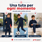 Tuta Bambino da 8 a 16 Anni con Cerniera - Disponibile sia nella Versione Leggera per la Mezza Stagione sia Invernale Felpata Internamente, Abbigliamento Bambini (94% Cotone 6% Elastan)