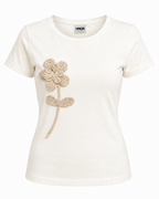 Flower crochet tee