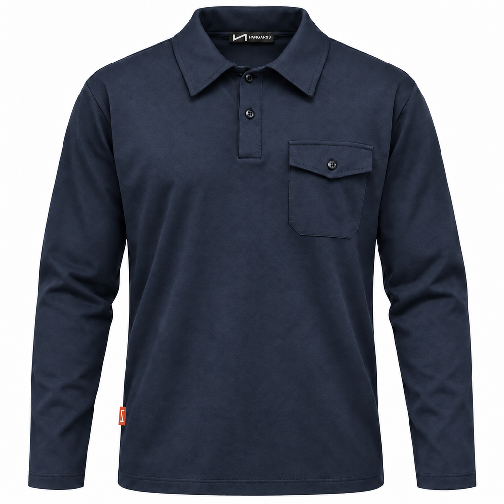 Polo maniche lunghe con taschino