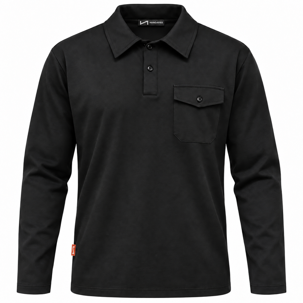 Polo maniche lunghe con taschino