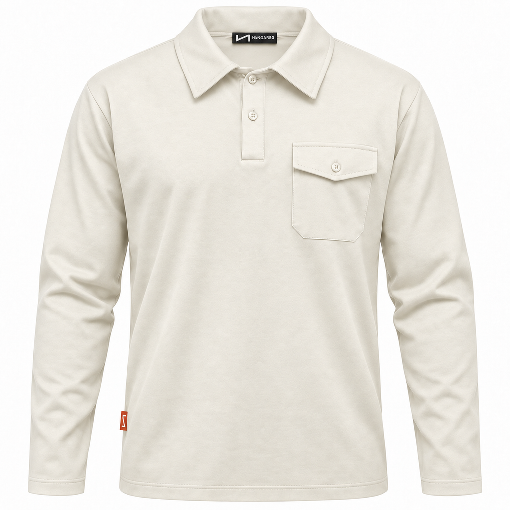 Polo maniche lunghe con taschino