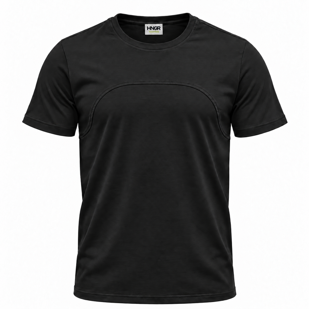 T-shirt con cucitura sul petto