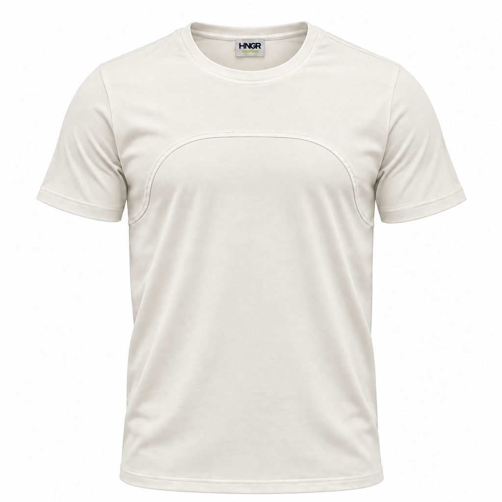 T-shirt con cucitura sul petto