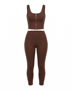 Soft touch zip top & leggings set