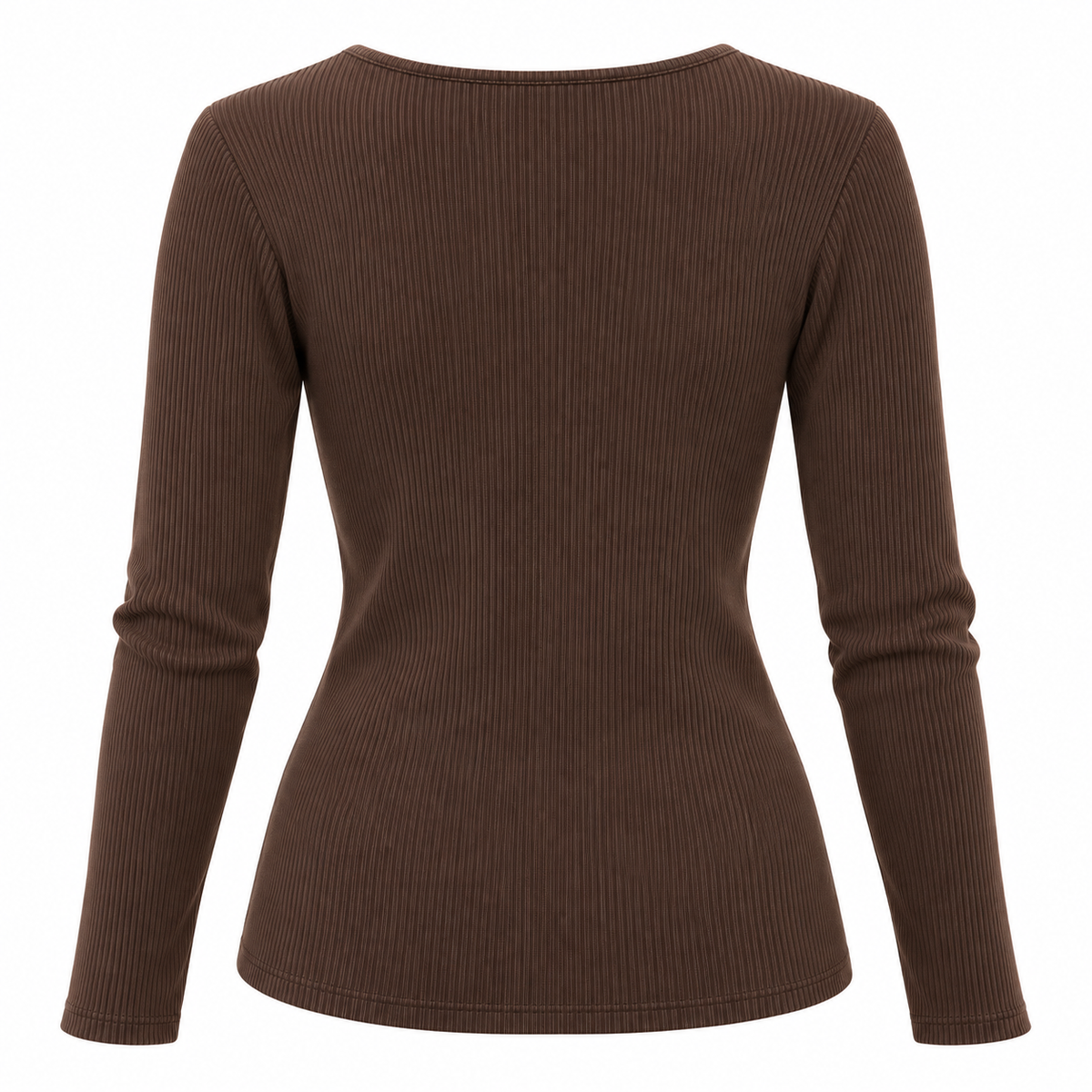 Maglia in costina con scollo quadrato