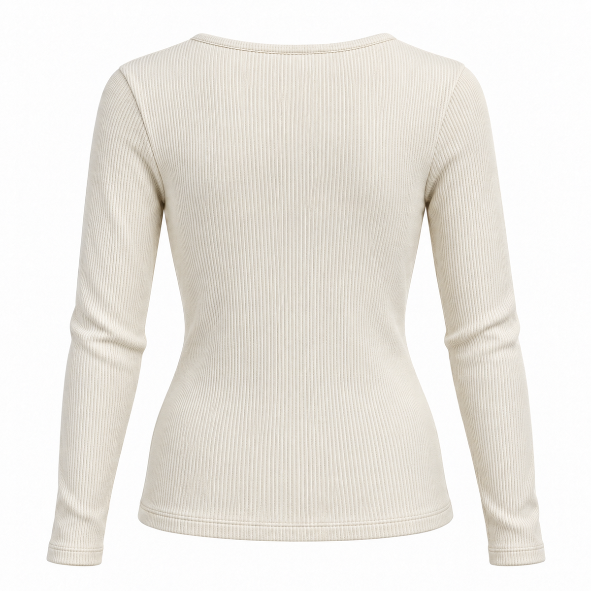 Maglia in costina con scollo quadrato