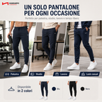 Pantaloni Tuta Uomo 100% Cotone Interlock 4 Stagioni, Pantalone con Tessuto Spesso Grazie alla Tessitura Interlock e Traspirante, per Palestra, Scuola, Lavoro, Look Casual