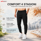 Pantaloni Tuta Uomo 100% Cotone Interlock 4 Stagioni, Pantalone con Tessuto Spesso Grazie alla Tessitura Interlock e Traspirante, per Palestra, Scuola, Lavoro, Look Casual